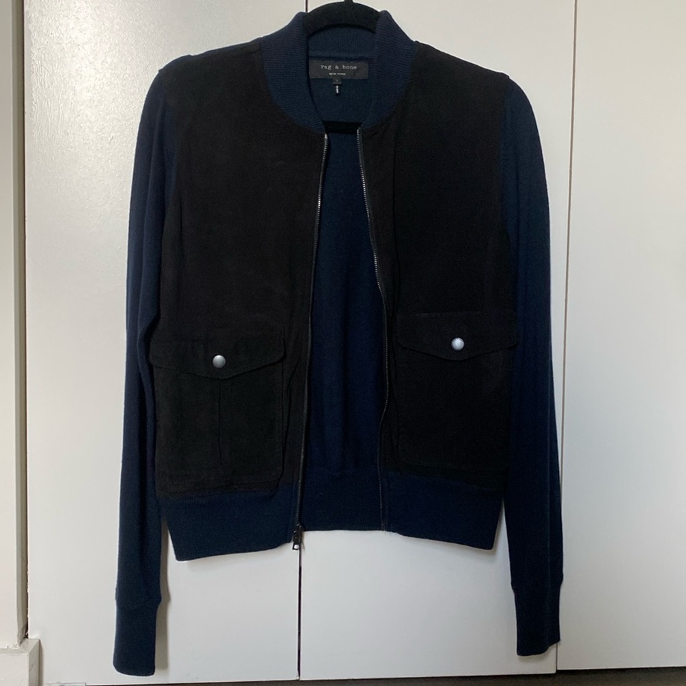 rag & bone Suede Bomber Jacket